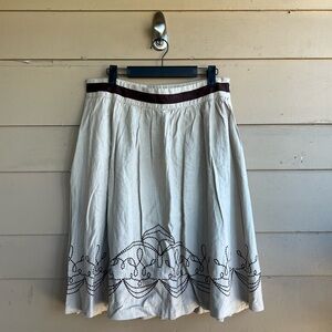 Hillard & Hanson Linen Blend A-line Skirt Size 8 Modest Church Business Casual